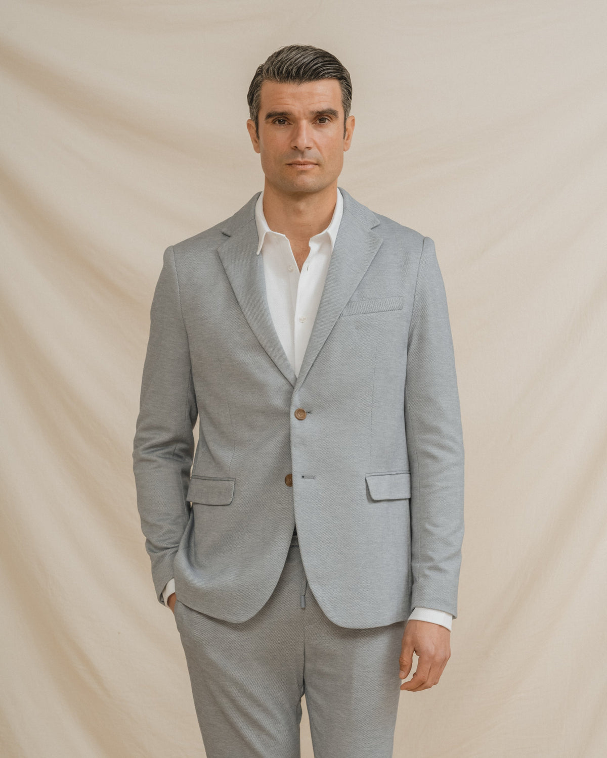 BLAZER CASUAL ESTRUCTURA CELESTE