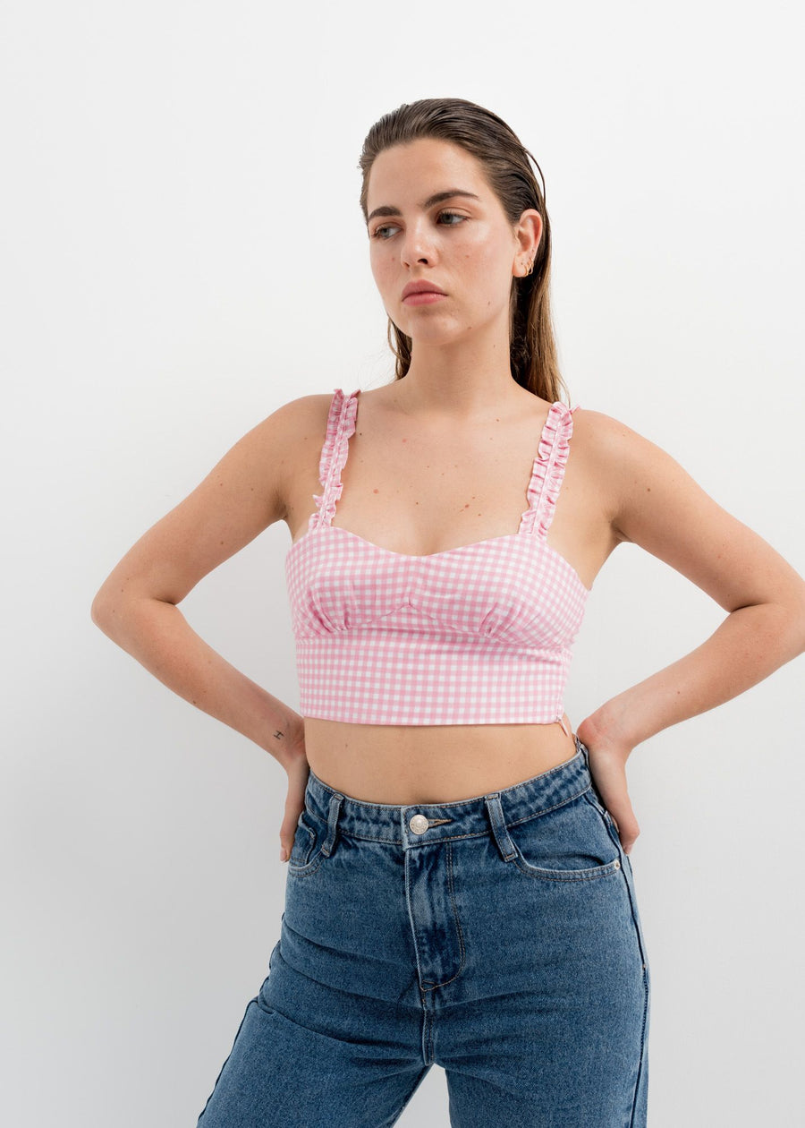 TOP CROPPED CUADRO VICHY