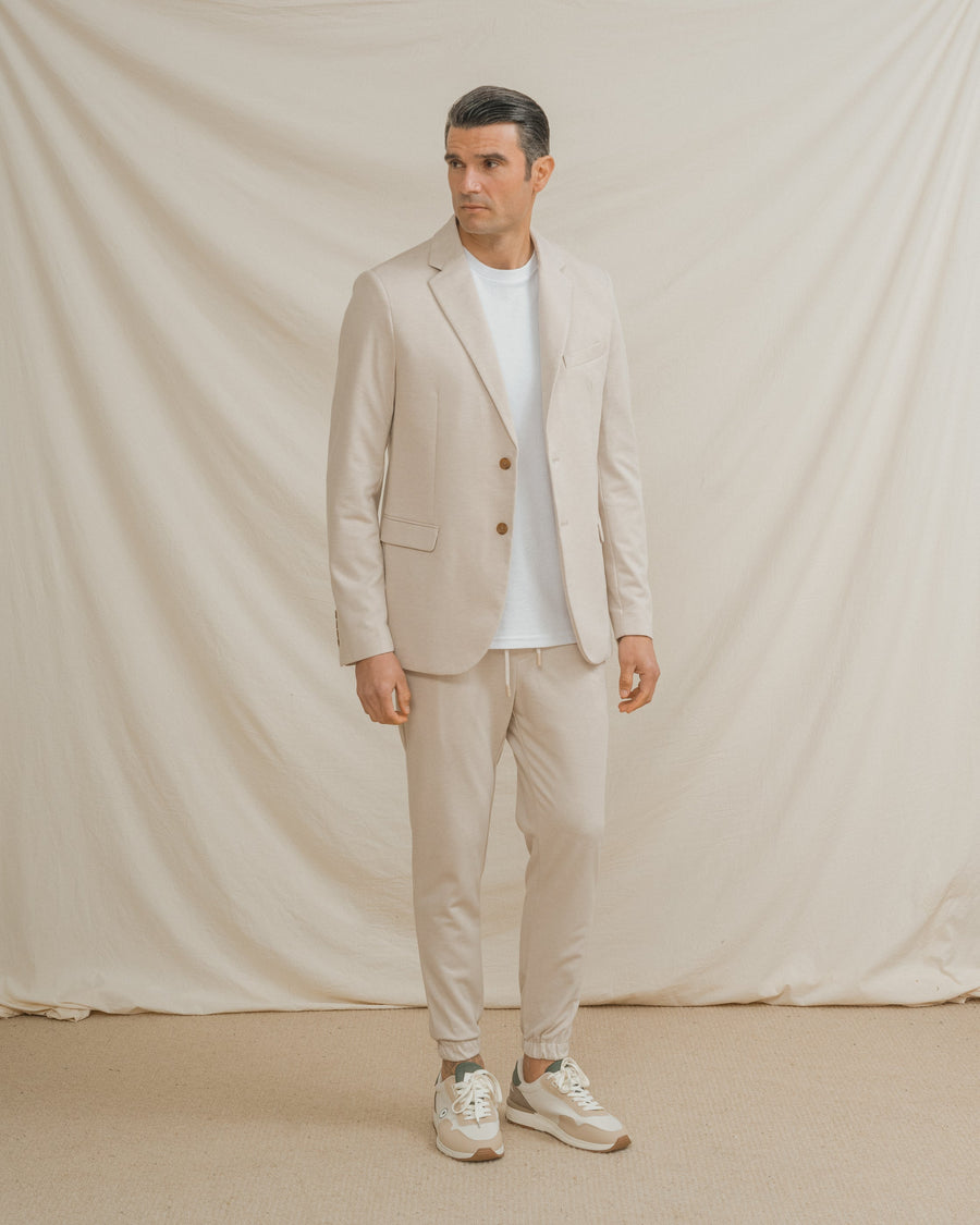 PANTALÓN TRAJE JOGGER CASUAL BEIGE