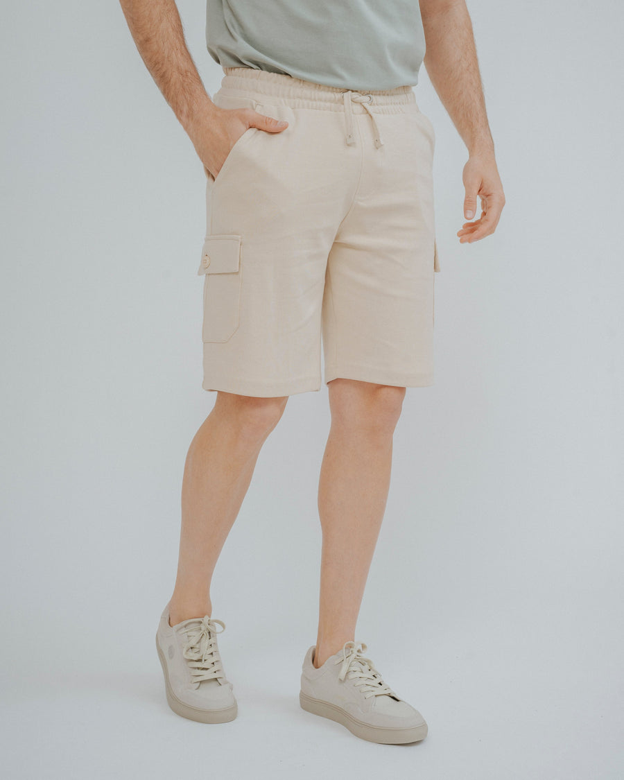 BERMUDA CARGO FELPA BEIGE