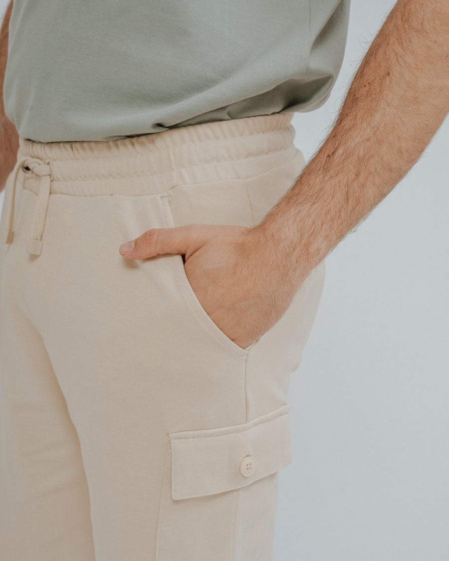 BERMUDA CARGO FELPA BEIGE