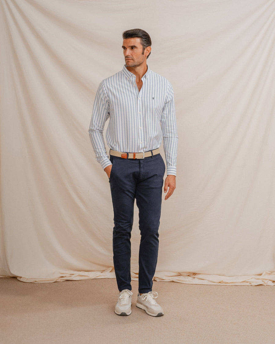 CAMISA OXFORD RAYA DIPLOMÁTICA CELESTE