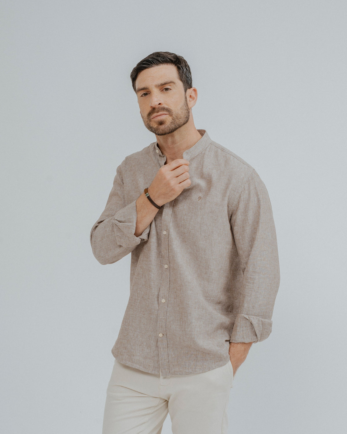 CAMISA LINO CUELLO MAO