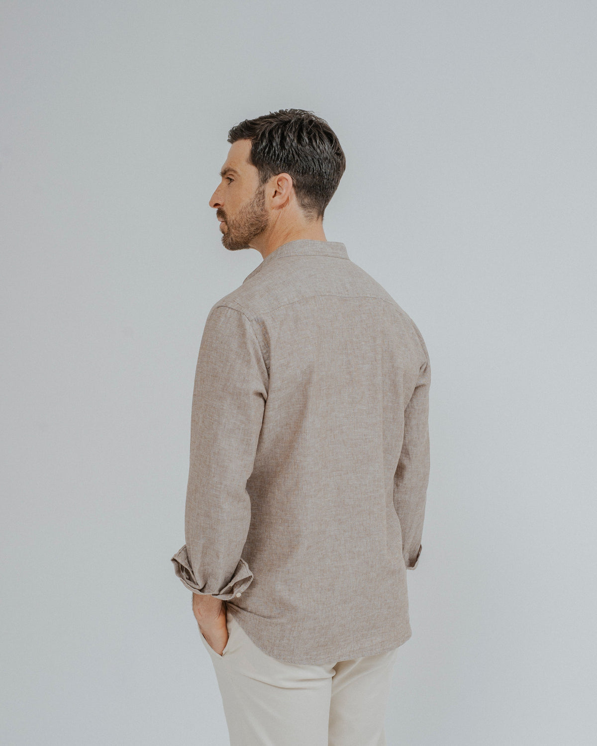 CAMISA LINO CUELLO MAO