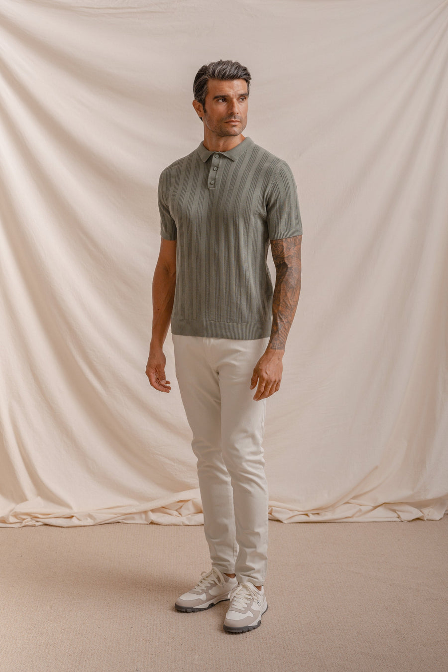 POLO TRICOT RAYA CALADA VERDE