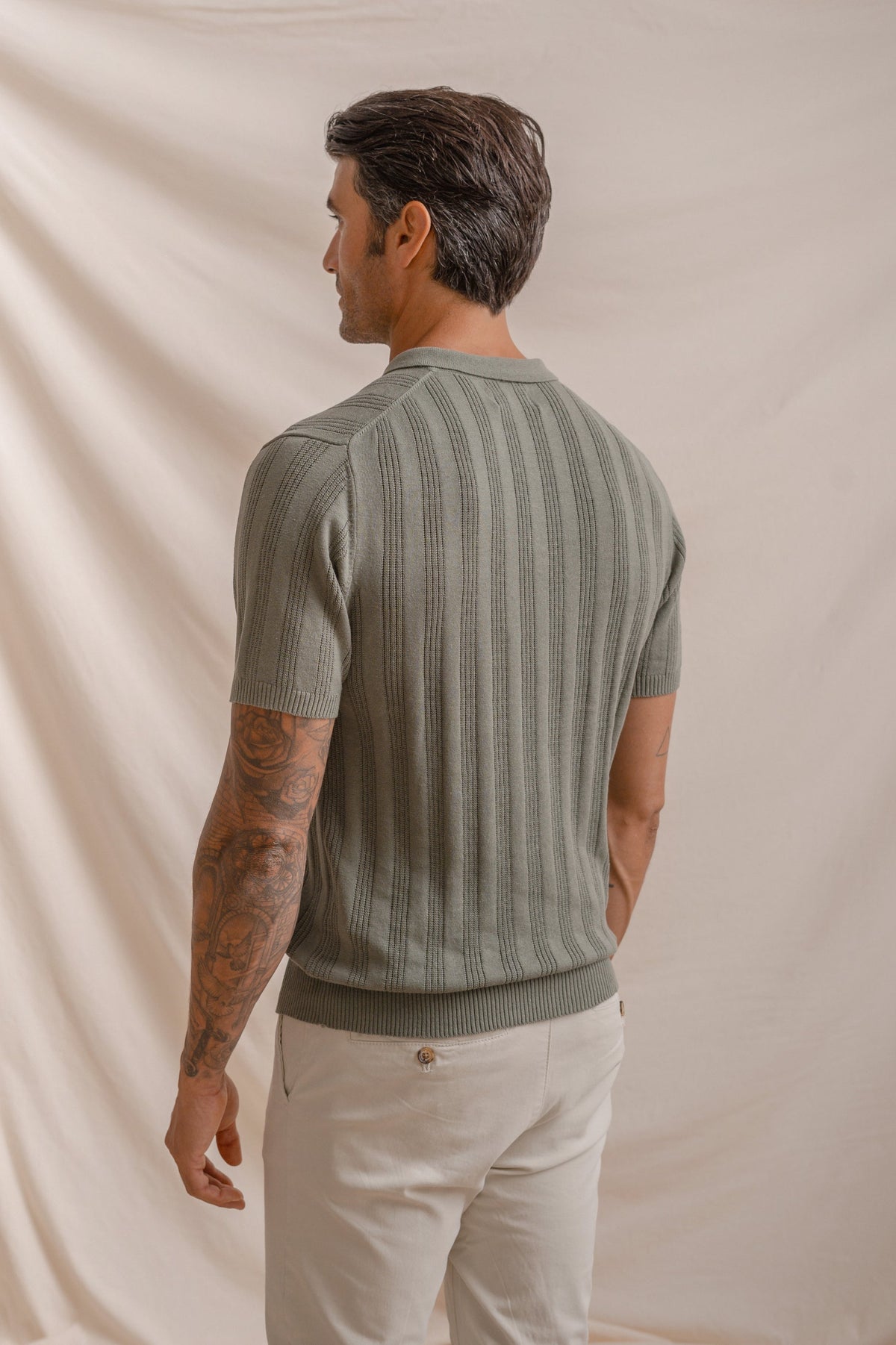 POLO TRICOT RAYA CALADA VERDE