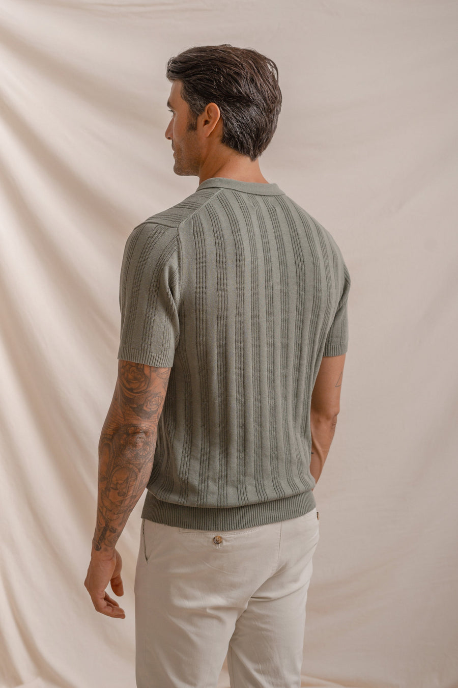 POLO TRICOT RAYA CALADA VERDE