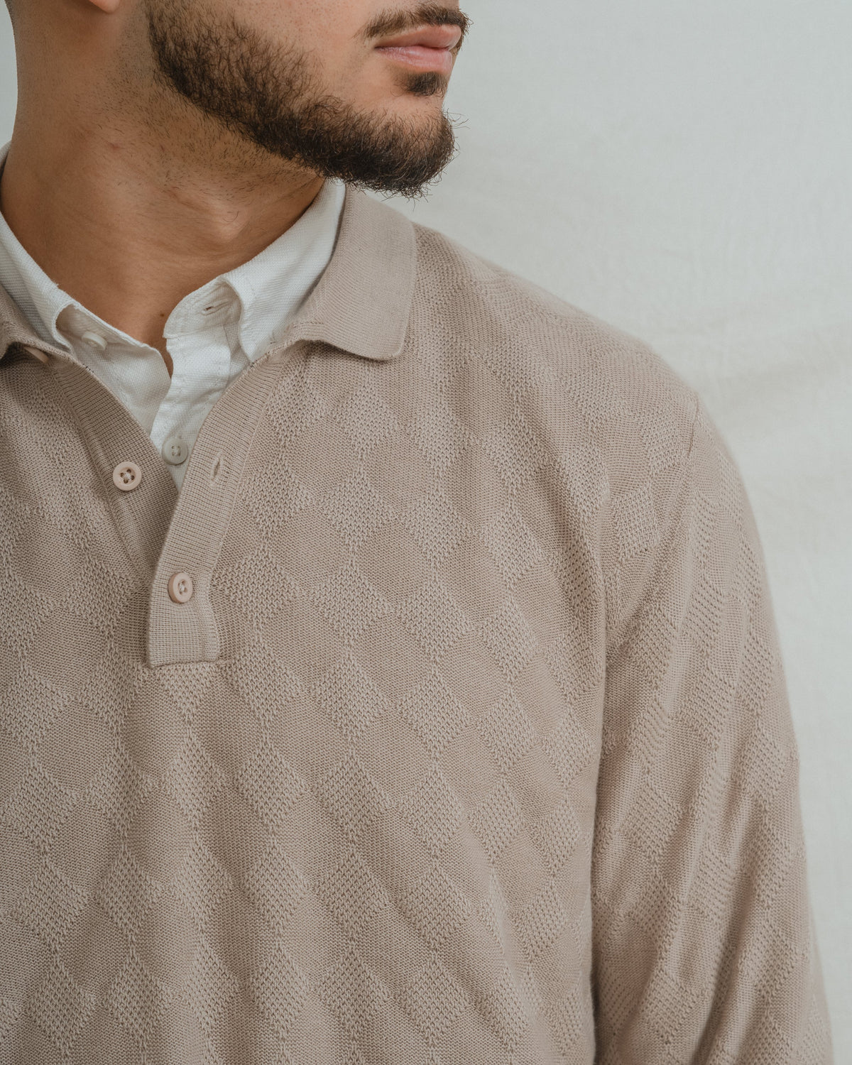 POLO ESTRUCTURA PUNTO BEIGE