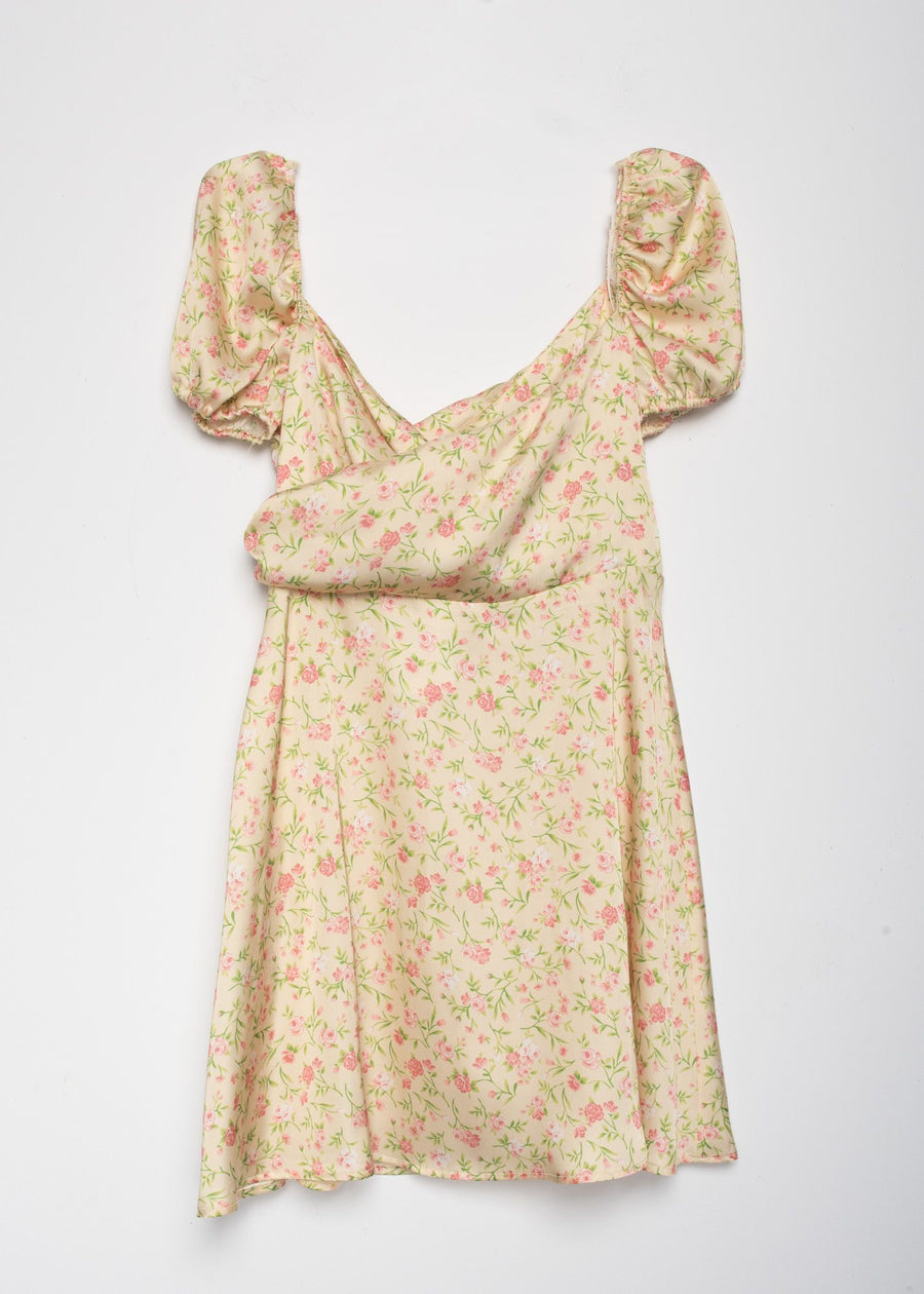 VESTIDO CRUZADO FLORES AMARILLA