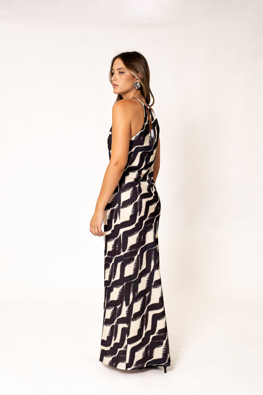 VESTIDO MIDI HALTER ESTAMPADO
