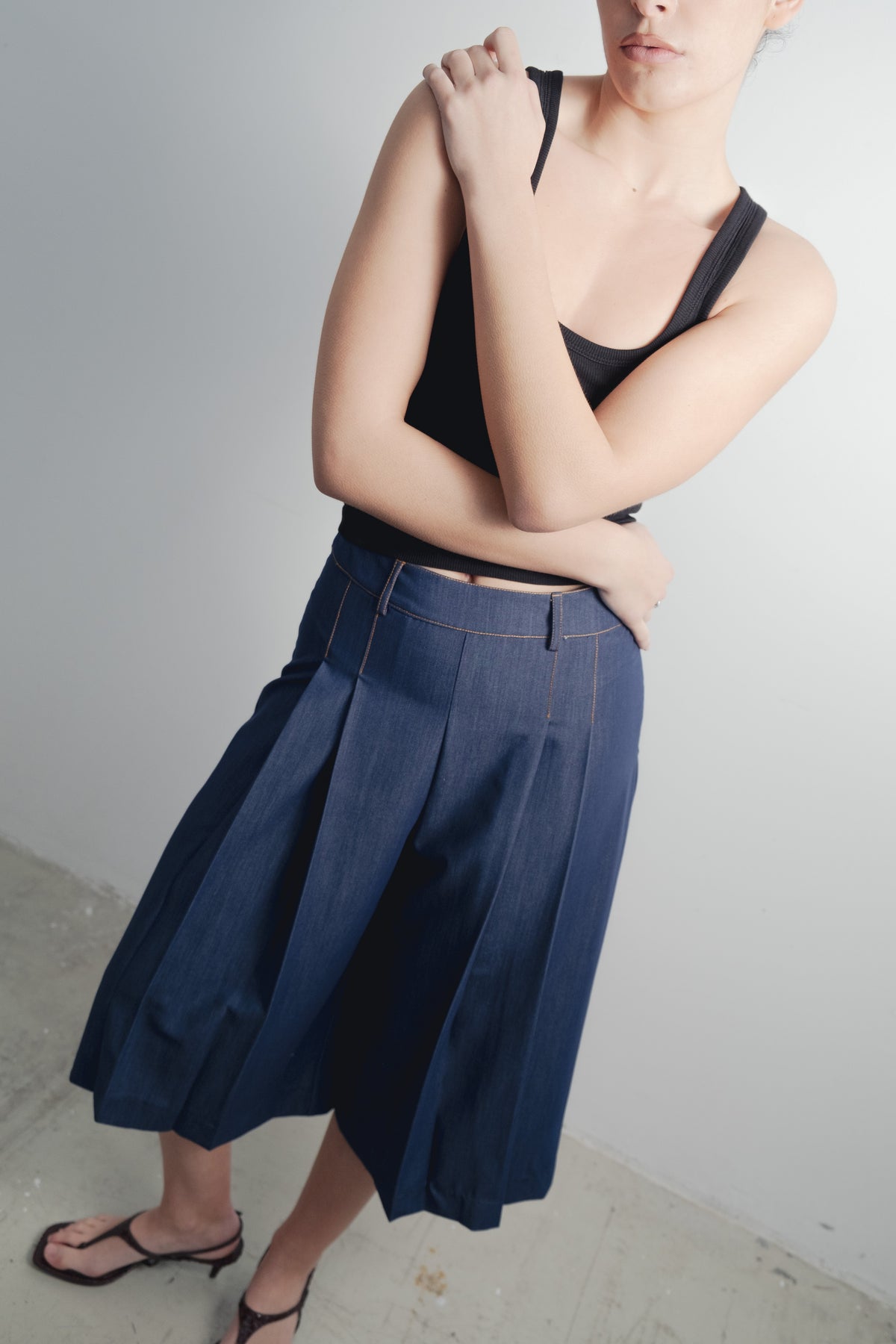 BERMUDA FLUIDA EFECTO DENIM