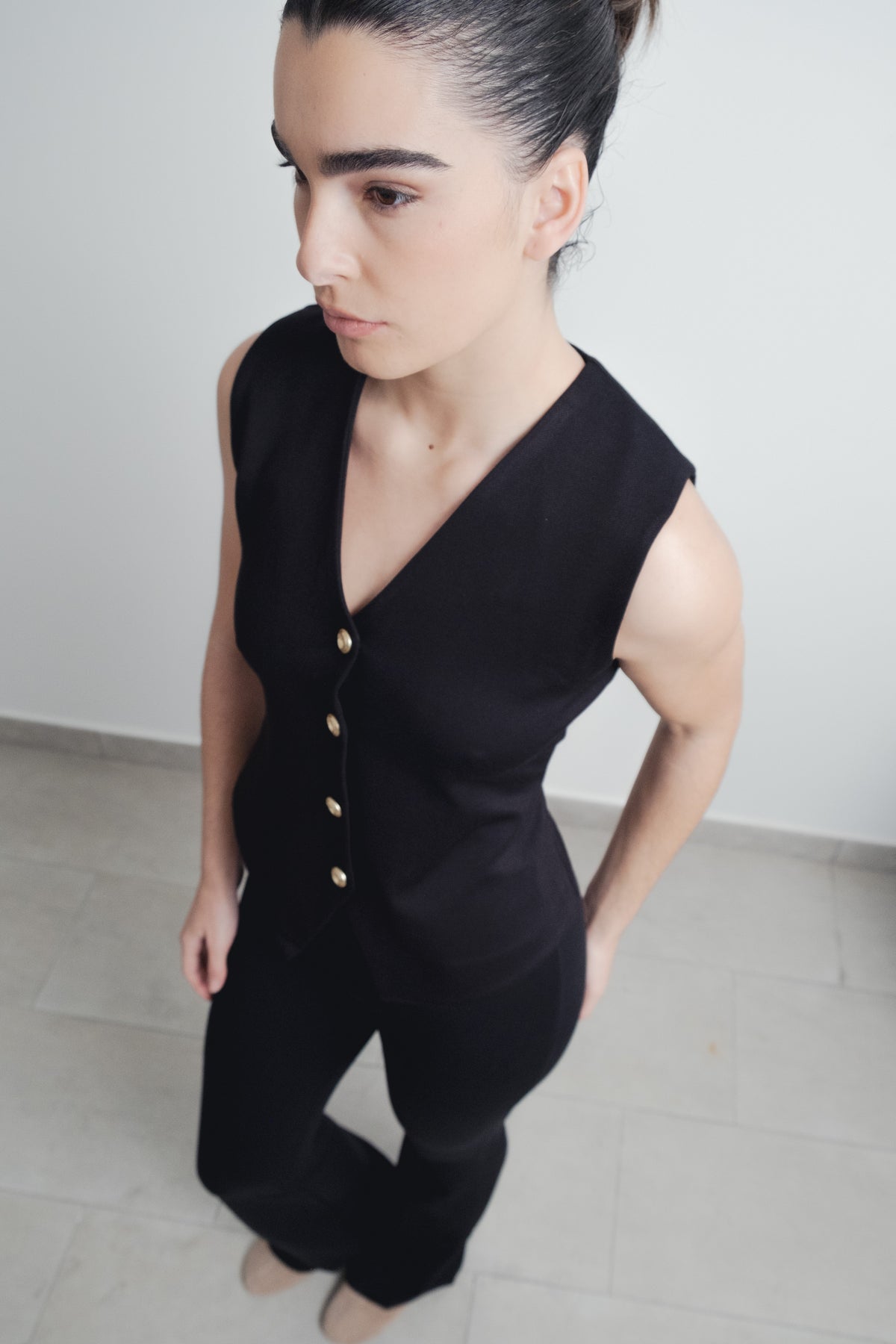 TOP CHALECO PUNTO TEXTURA