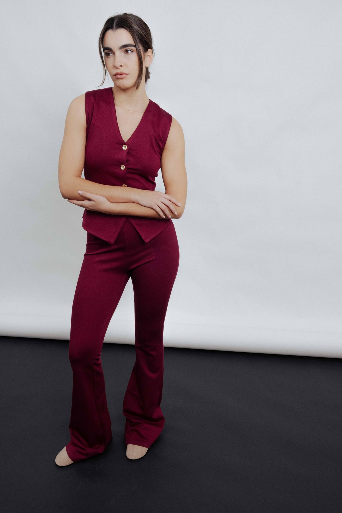 PANTALON PUNTO TEXTURA FLARE
