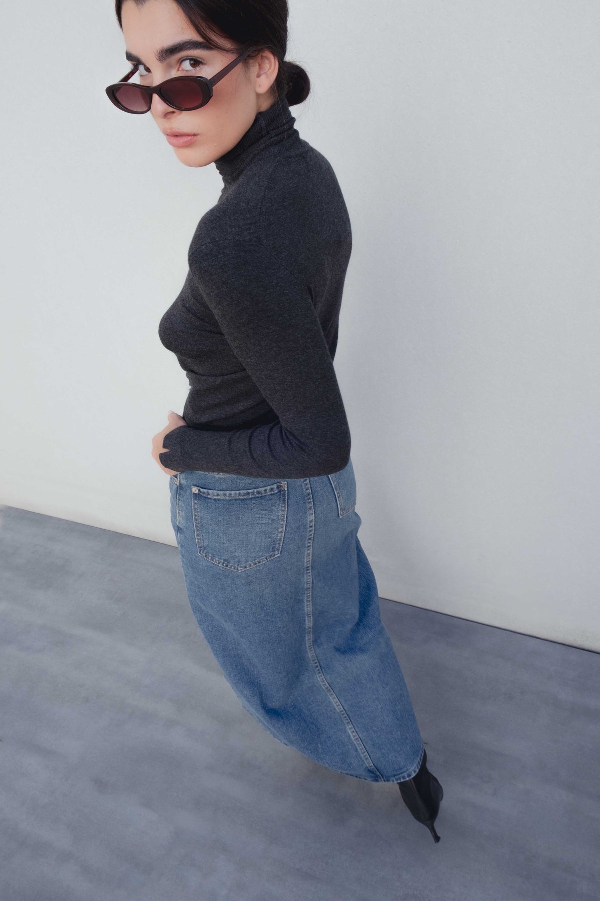 FALDA LARGA DENIM ABERTURA